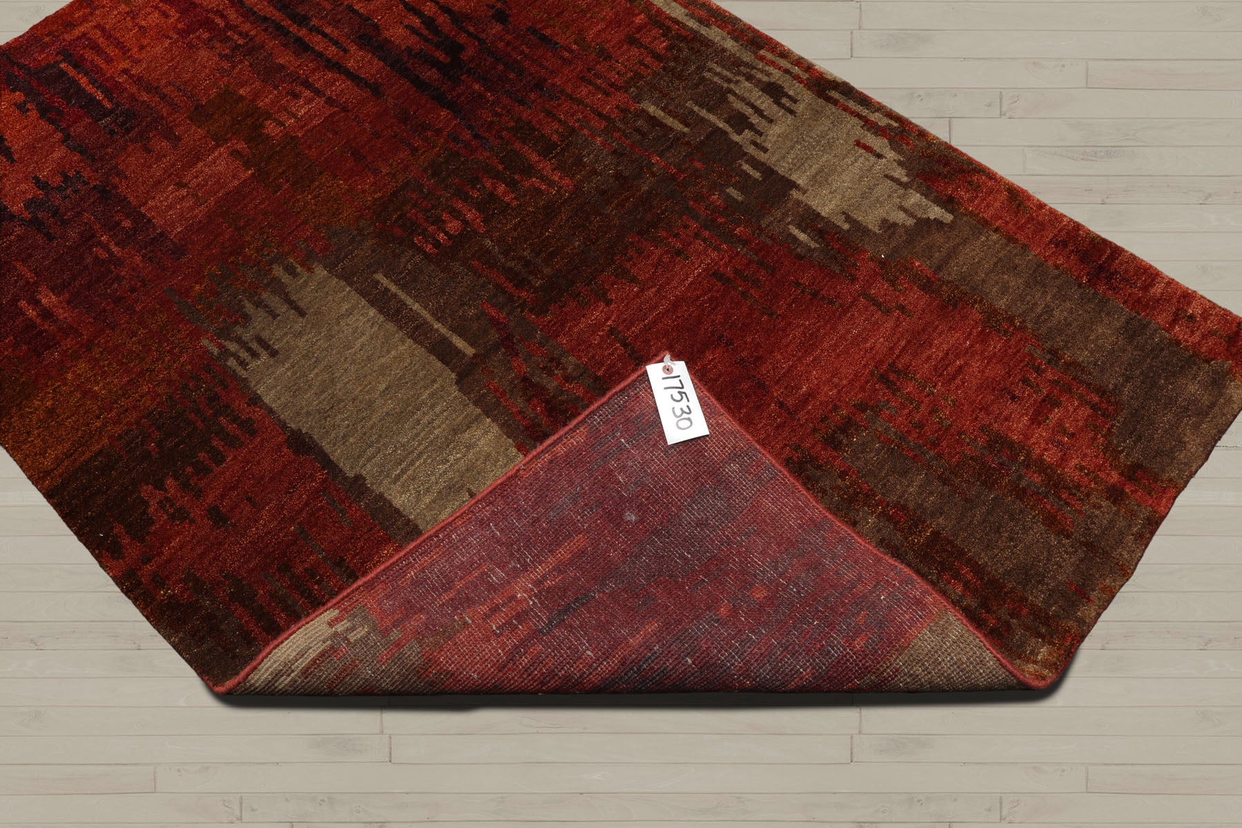4x6 Rust, Olive, Mint Color Hand Knotted  100% Wool Modern Oriental Rug