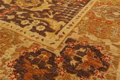 6x9 Brown, Gold, Rust Color Hand Knotted Chobi Peshawar 100% Wool Traditional Oriental Rug