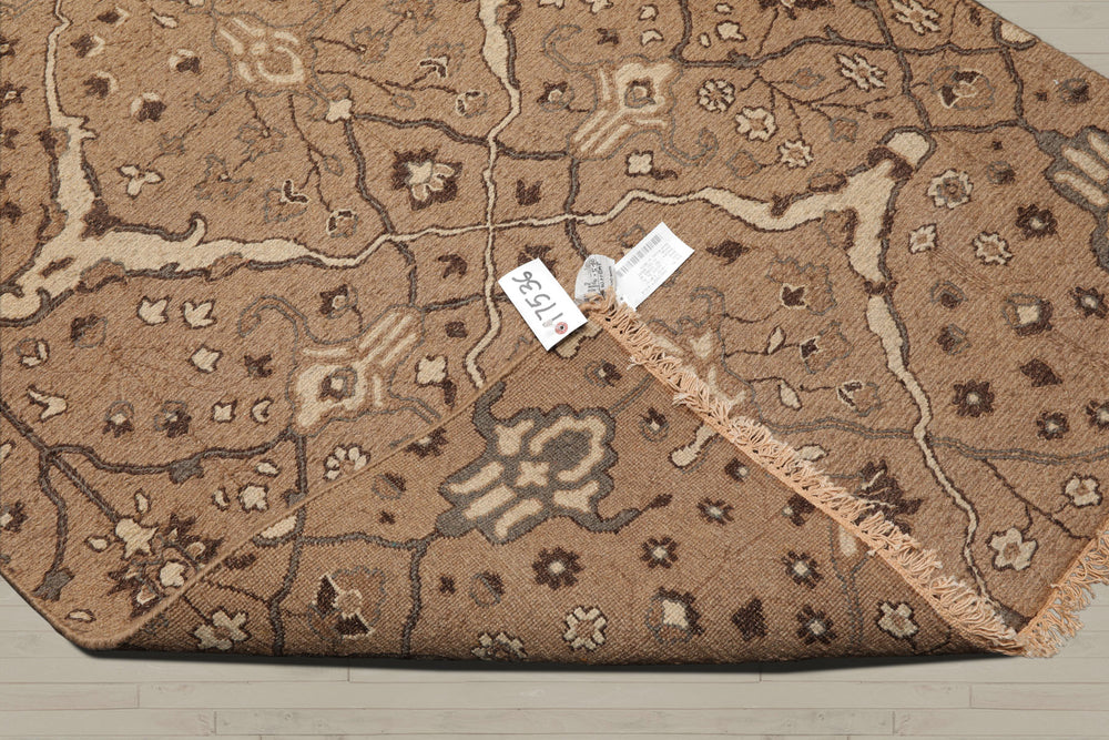 4x6 Camel, Beige, Chocolate Color Hand Knotted Soumak 100% Wool Traditional Oriental Rug