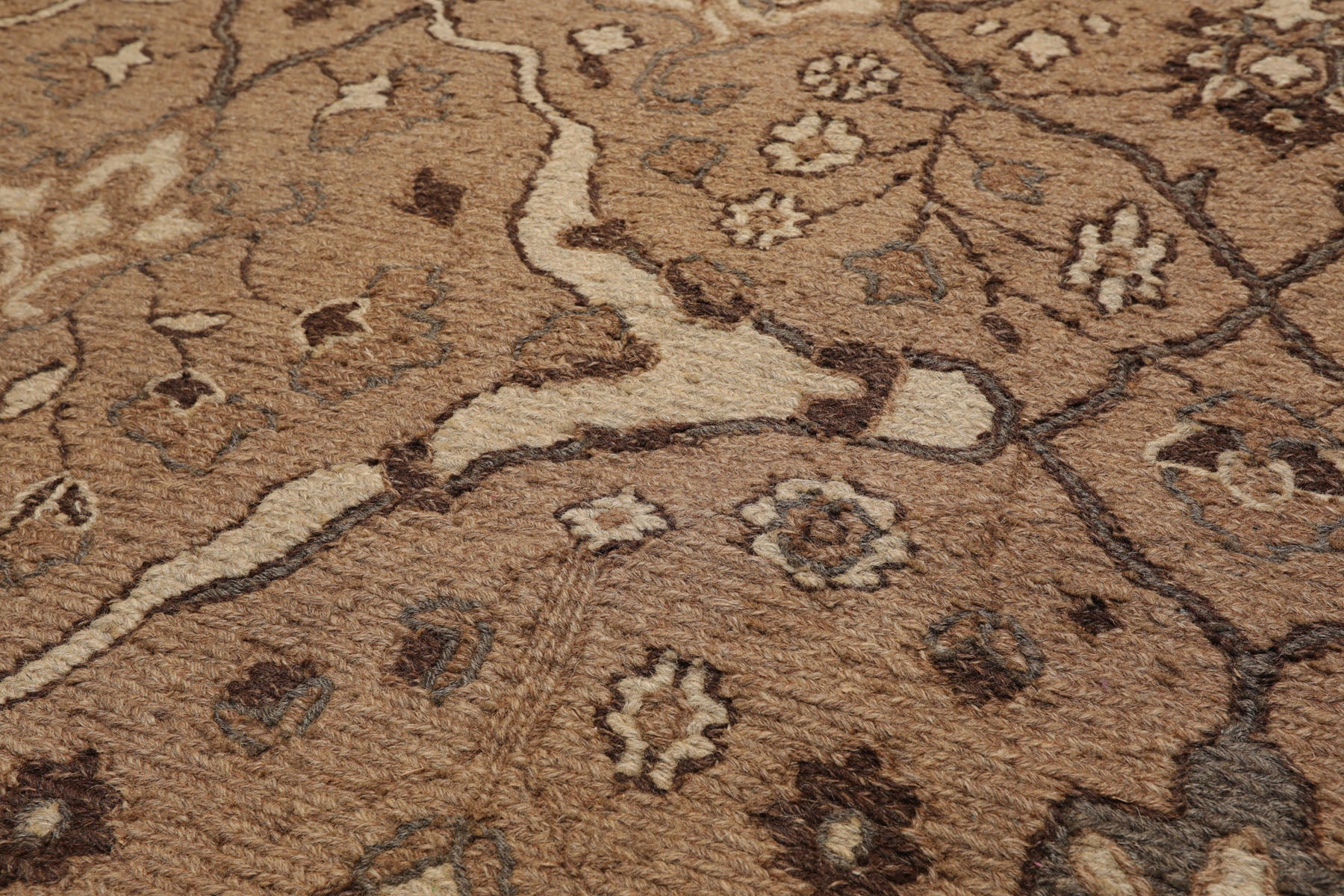 4x6 Camel, Beige, Chocolate Color Hand Knotted Soumak 100% Wool Traditional Oriental Rug