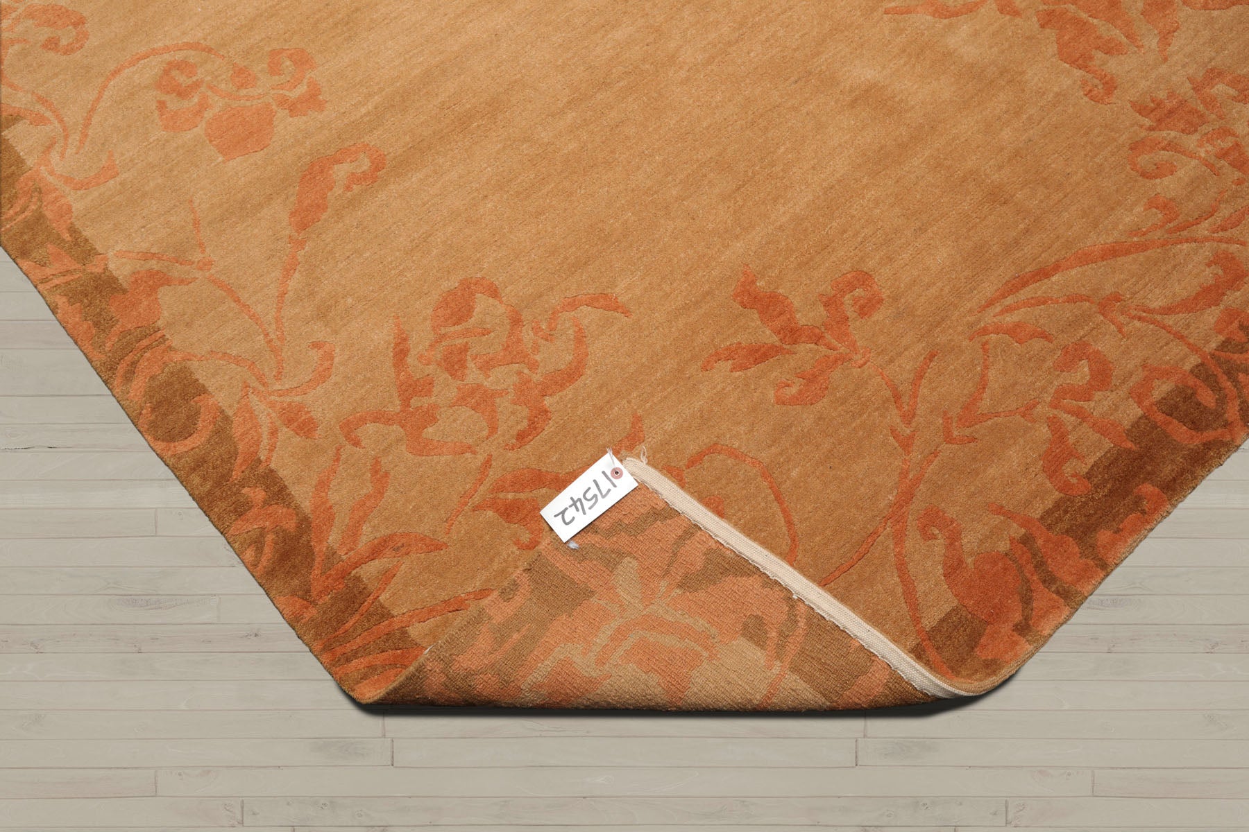 5x8 Maple, Pale Peach, mossy gold Color Hand Knotted Tibetan 100% Wool Traditional Oriental Rug