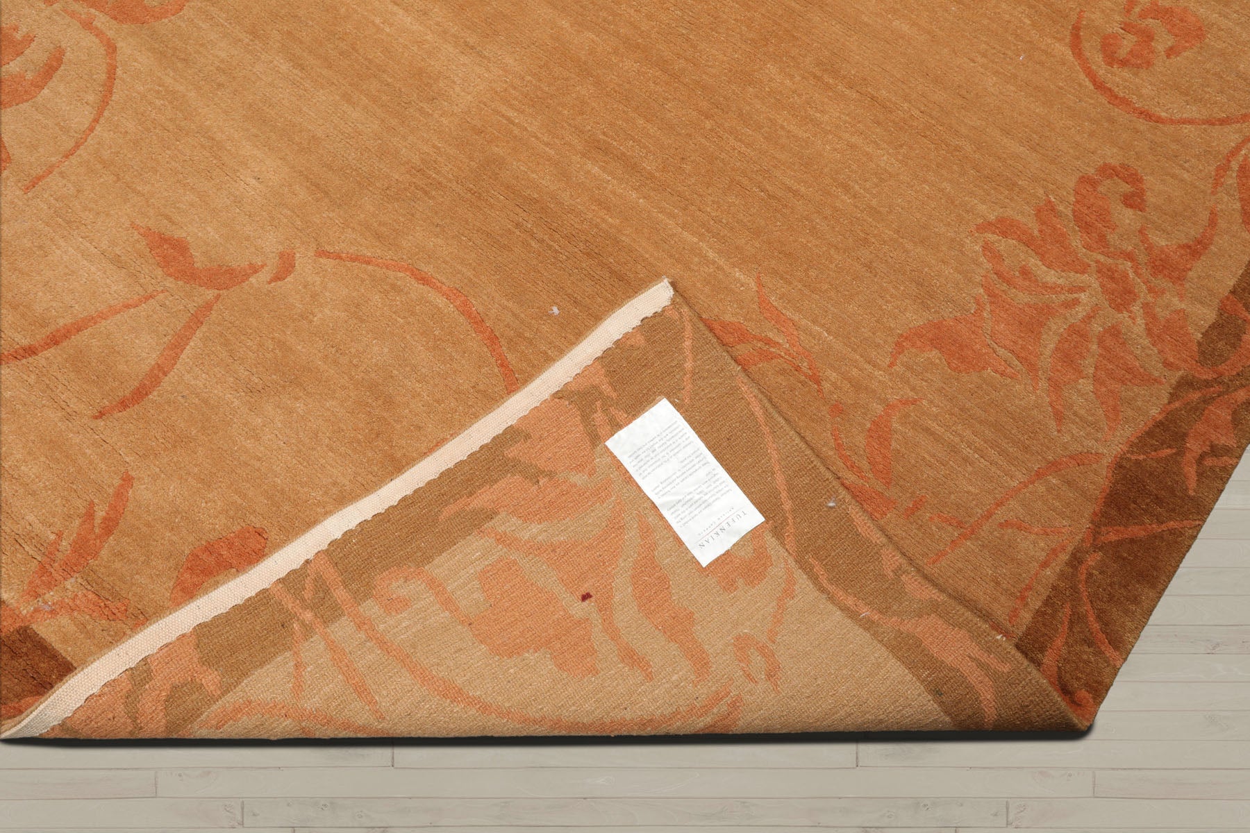 5x8 Maple, Pale Peach, mossy gold Color Hand Knotted Tibetan 100% Wool Traditional Oriental Rug
