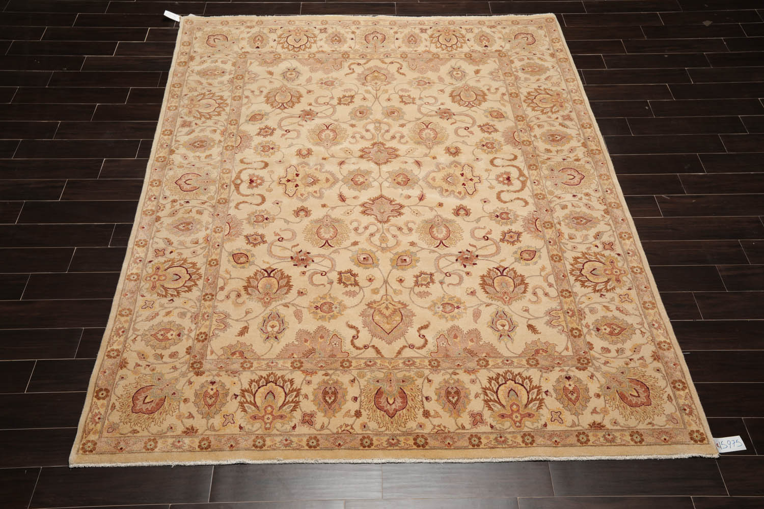 8x10 Beige, Brown, Taupe Color Hand Knotted Pak Persian 100% Wool Traditional Oriental Rug