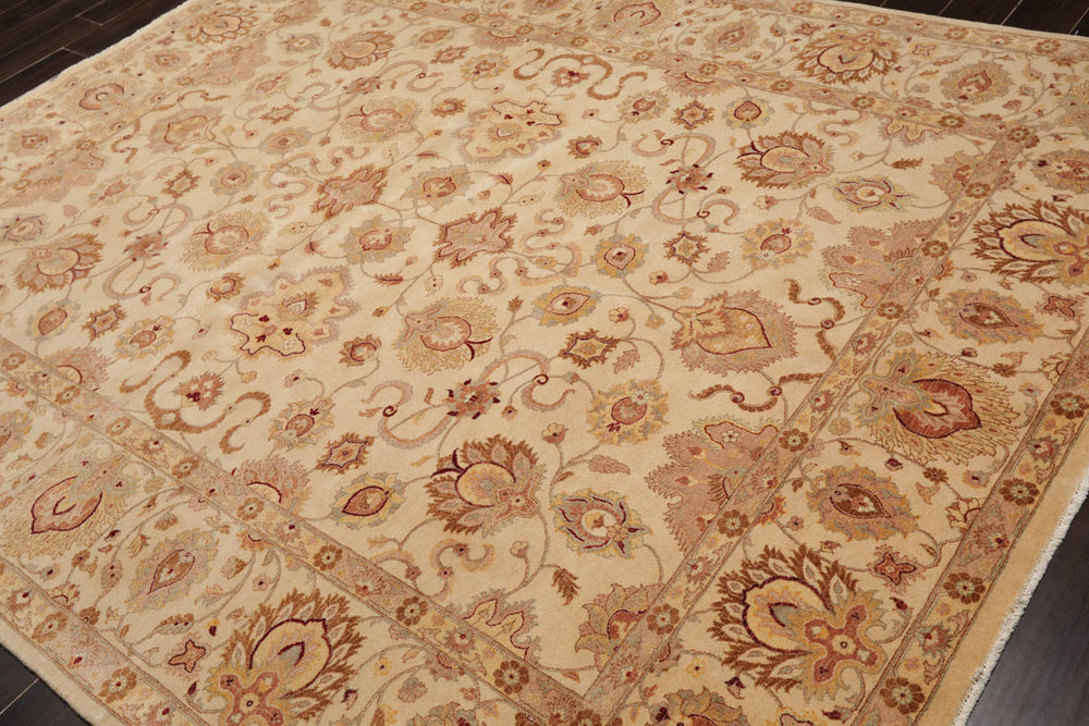 8x10 Beige, Brown, Taupe Color Hand Knotted Pak Persian 100% Wool Traditional Oriental Rug