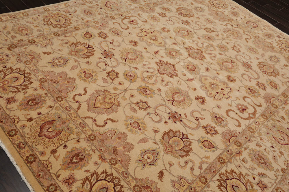 8x10 Beige, Brown, Taupe Color Hand Knotted Pak Persian 100% Wool Traditional Oriental Rug