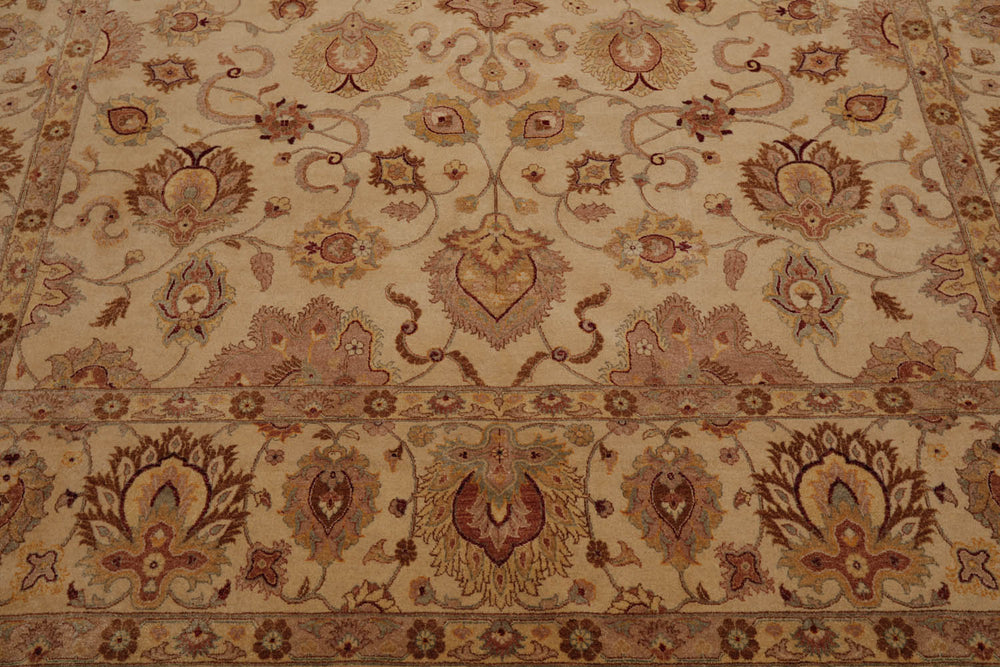 8x10 Beige, Brown, Taupe Color Hand Knotted Pak Persian 100% Wool Traditional Oriental Rug