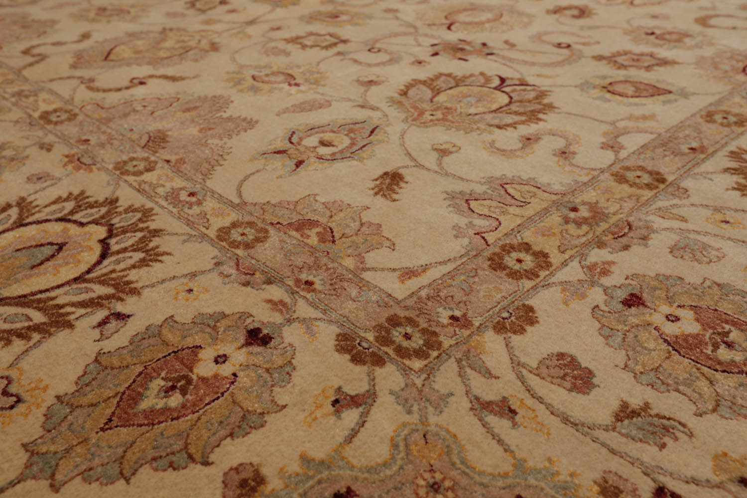 8x10 Beige, Brown, Taupe Color Hand Knotted Pak Persian 100% Wool Traditional Oriental Rug
