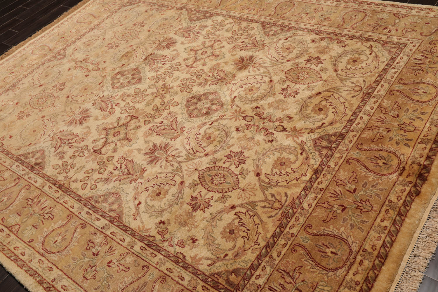 8x10 Beige, Tan, Rust Color Hand Knotted Agra 100% Wool Traditional Oriental Rug