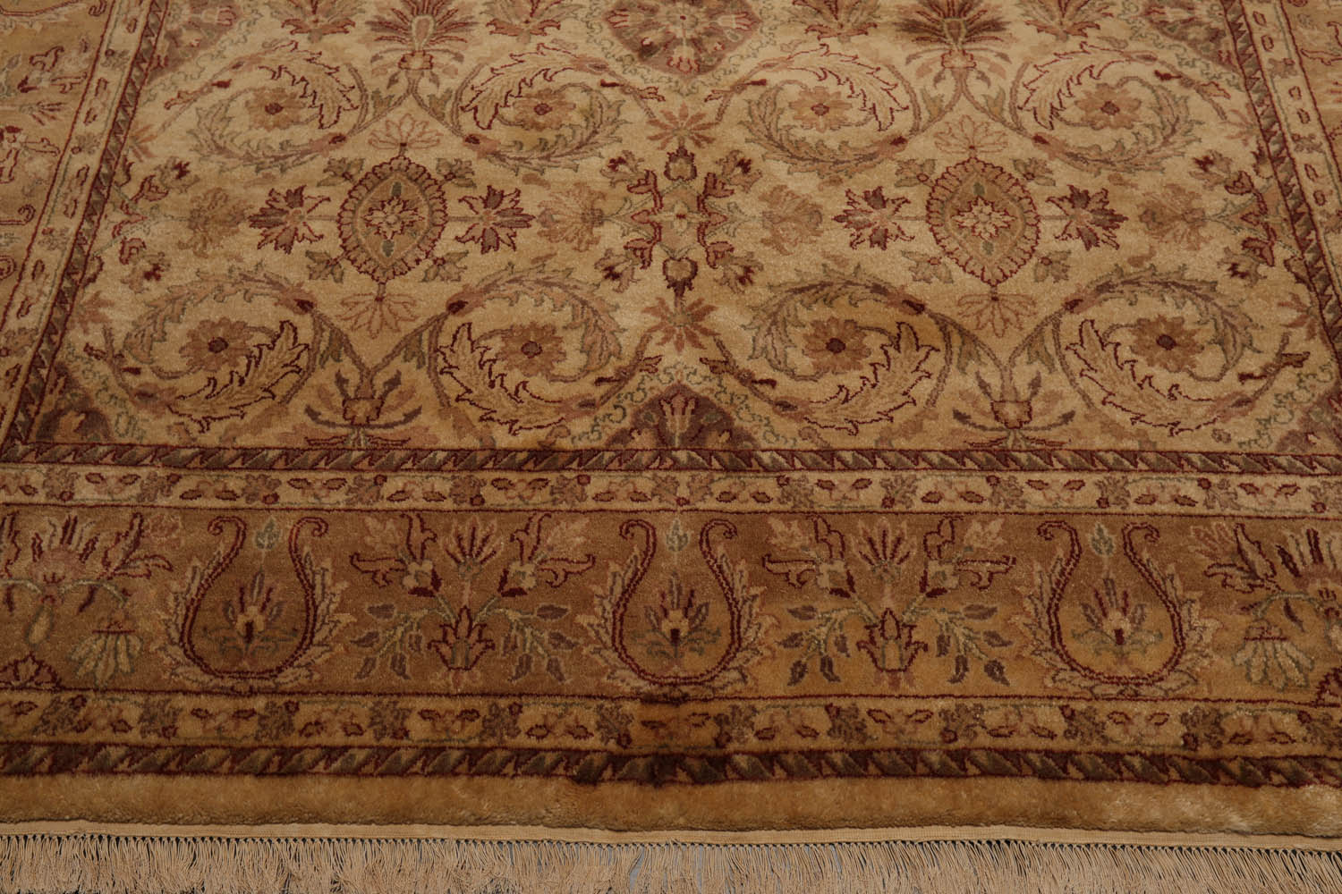 8x10 Beige, Tan, Rust Color Hand Knotted Agra 100% Wool Traditional Oriental Rug