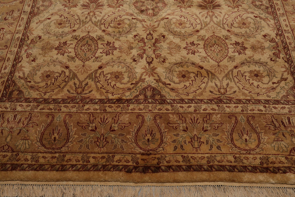 8x10 Beige, Tan, Rust Color Hand Knotted Agra 100% Wool Traditional Oriental Rug