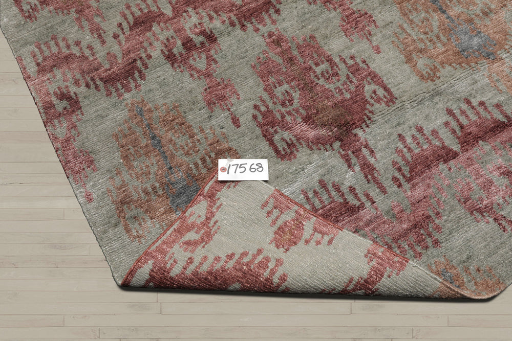 4x6 Gray, Aubergine, Slate Color Hand Knotted Tibetan 100% Wool Transitional Oriental Rug
