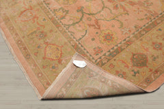 10x14 Raspberry, Pistacchio, Gold Color Hand Knotted Oushak 100% Wool Traditional Oriental Rug