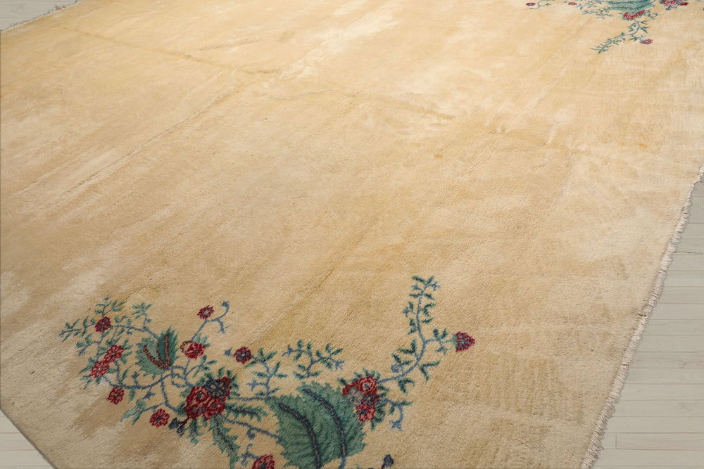 Palace Ivory, Turquoise, Red Color Hand Knotted  100% Wool Traditional Oriental Rug
