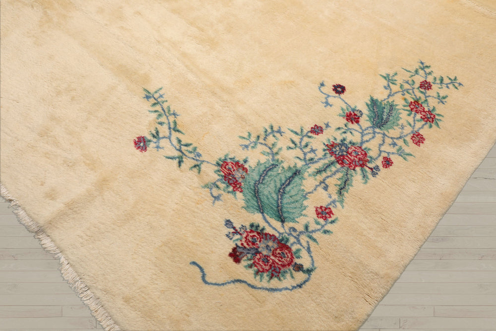 Palace Ivory, Turquoise, Red Color Hand Knotted  100% Wool Traditional Oriental Rug