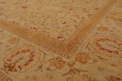 8x10 Tan, Gold, Coral Color Hand Knotted Pak Persian 100% Wool Traditional Oriental Rug