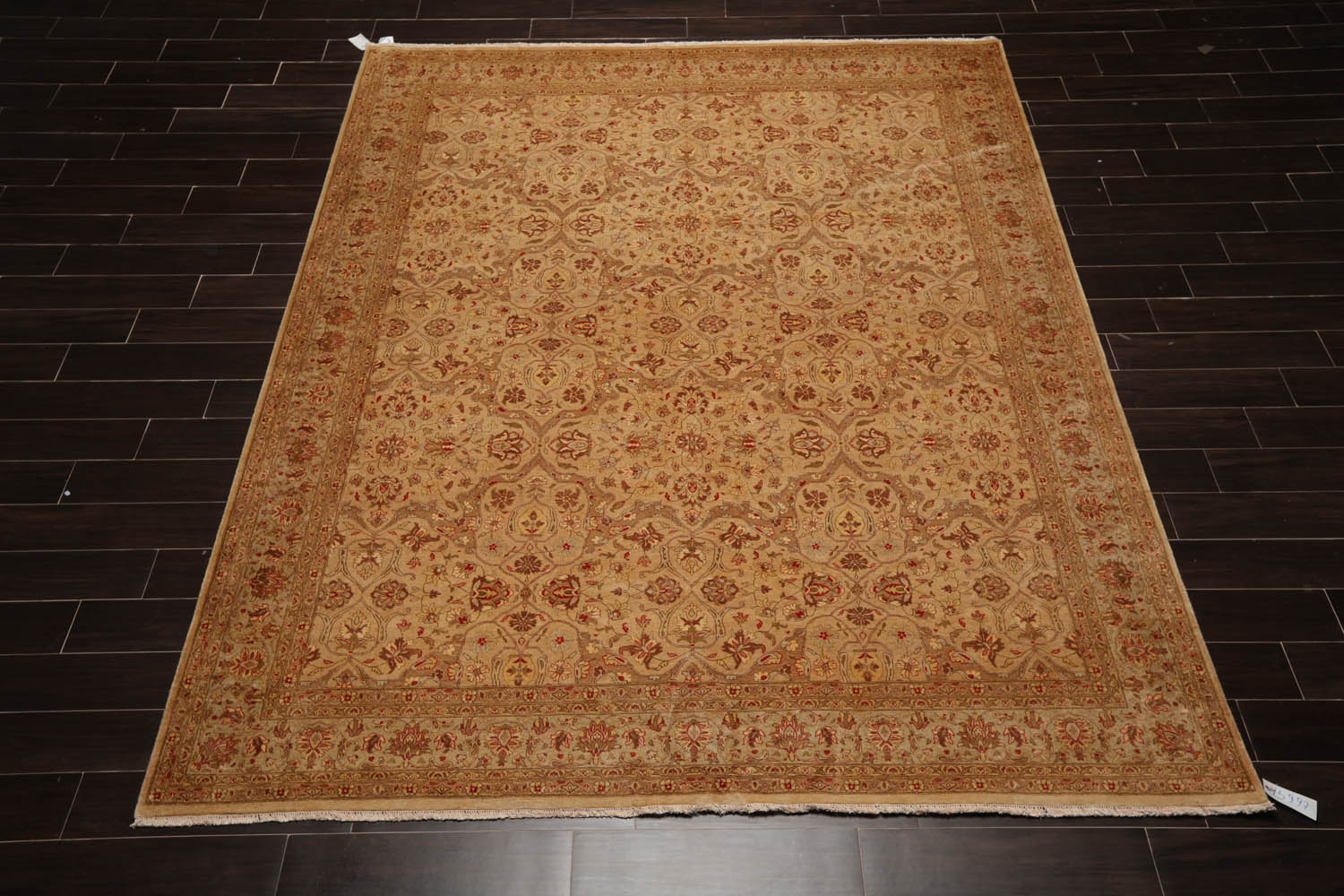 8x10 Tan, Brown, Coral Color Hand Knotted Pak Persian 100% Wool Traditional Oriental Rug