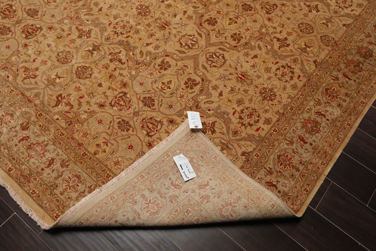 8x10 Tan, Brown, Coral Color Hand Knotted Pak Persian 100% Wool Traditional Oriental Rug