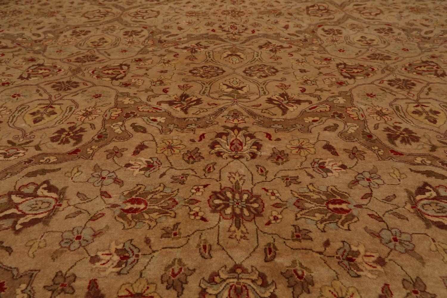 8x10 Tan, Brown, Coral Color Hand Knotted Pak Persian 100% Wool Traditional Oriental Rug