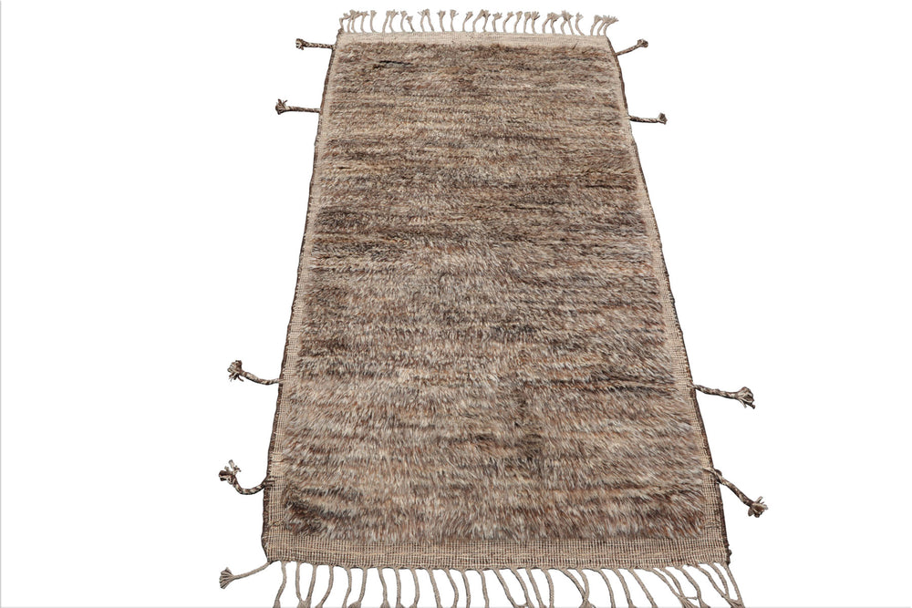 3x5 Tan, , Color Hand Knotted Afghan Moroccan Wool  Oriental Rug