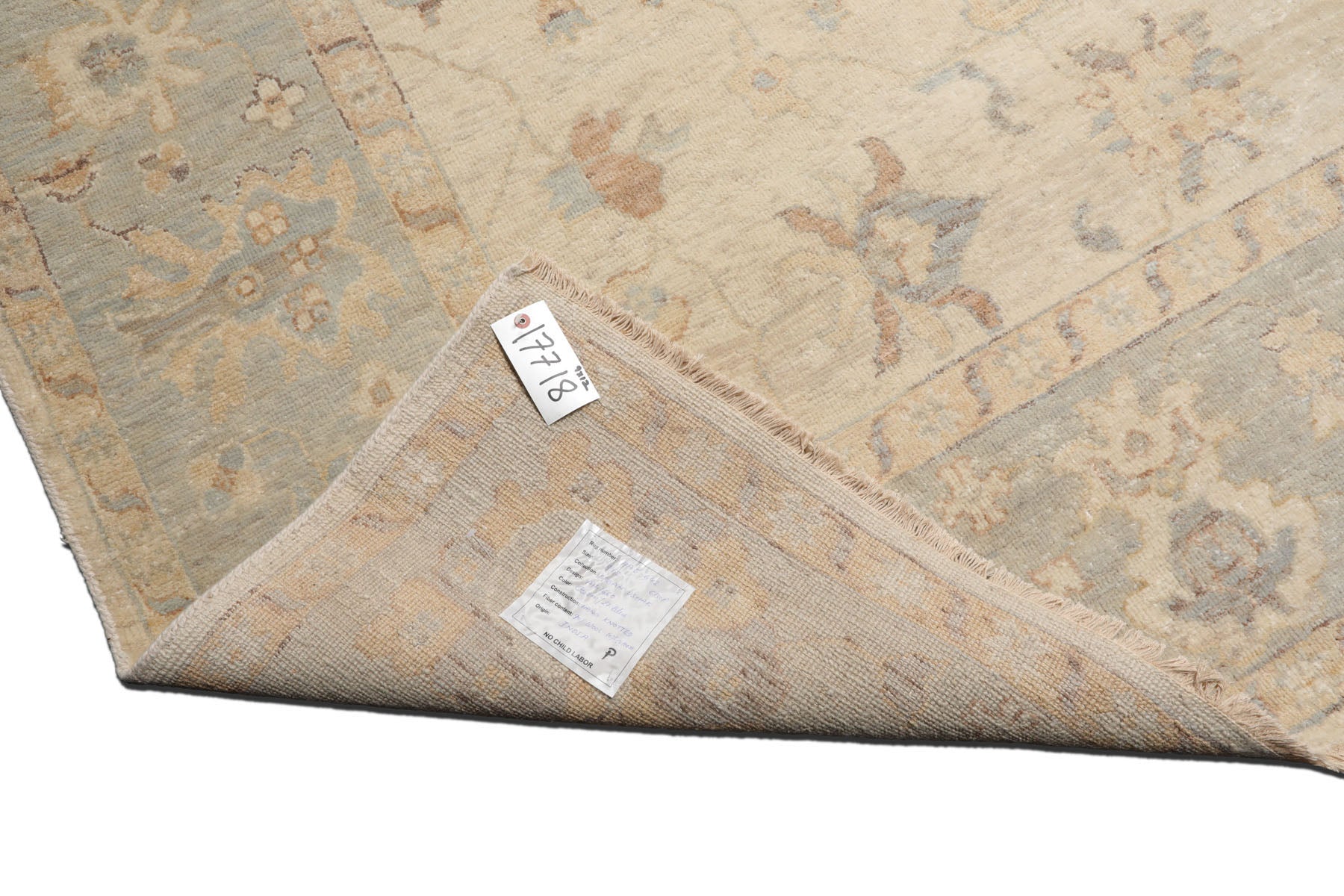 Multi Size Beige Mint Peach Color Hand Knotted Afghan Oushak Wool Traditional Oriental Rug