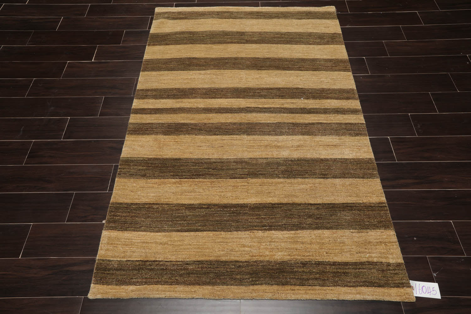4x6 Gold, Brown, Color Hand Knotted  100% Wool Modern Oriental Rug