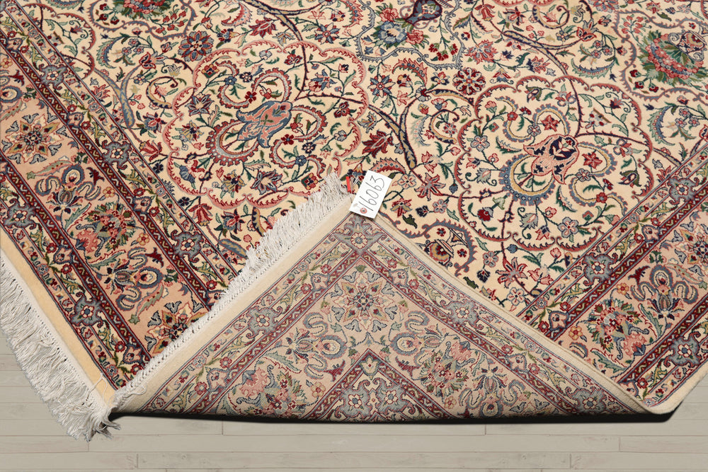 6x9 Cream, Peach, Maroon Color Hand Knotted Pak Persian 100% Wool Traditional Oriental Rug