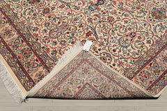 6x9 Cream, Peach, Maroon Color Hand Knotted Pak Persian 100% Wool Traditional Oriental Rug