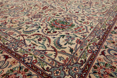 6x9 Cream, Peach, Maroon Color Hand Knotted Pak Persian 100% Wool Traditional Oriental Rug