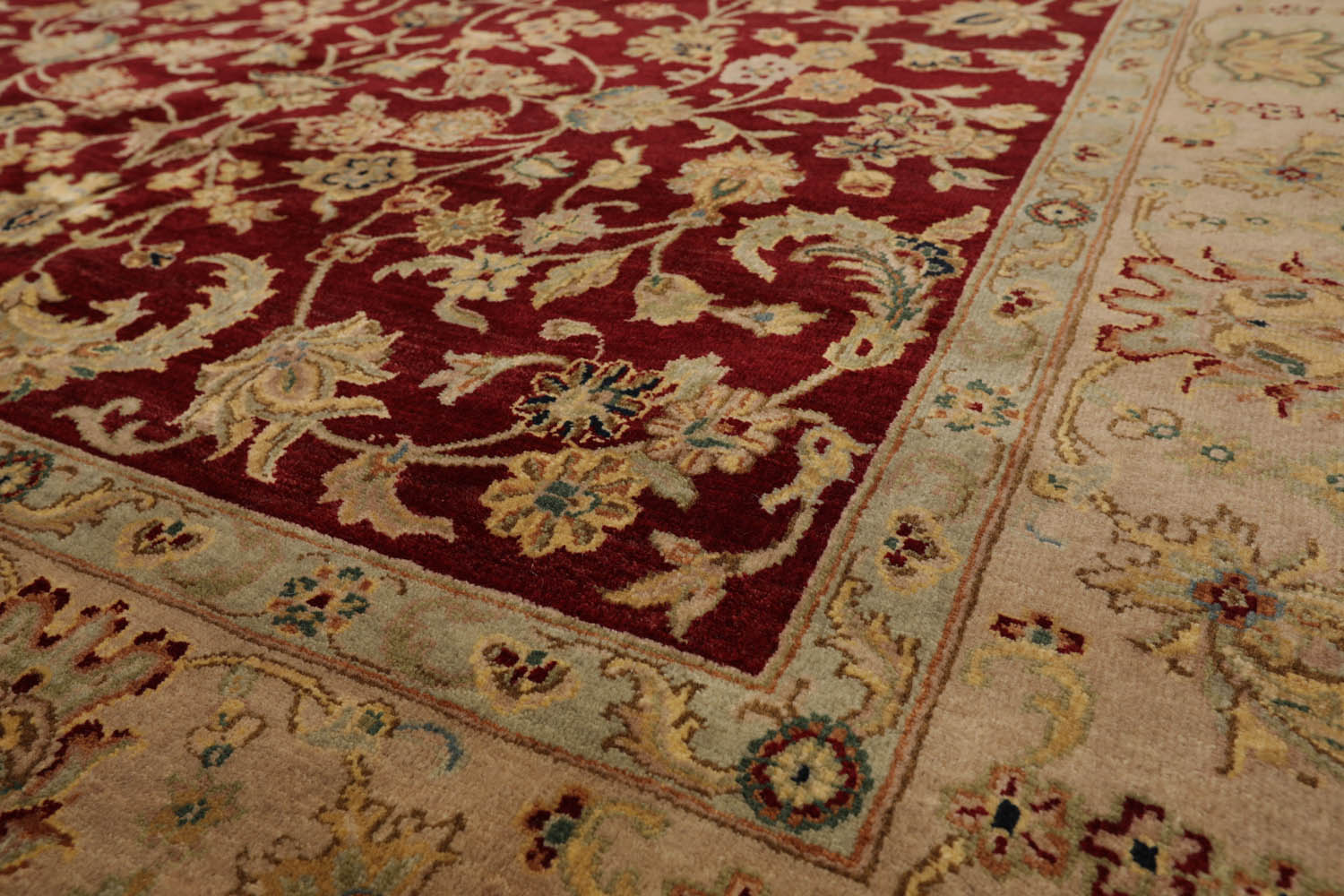 6x9 Wine, Taupe, Beige Color Hand Knotted Agra 100% Wool Traditional Oriental Rug