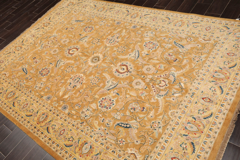 6x9 Caramel, Gold, Beige Color Hand Knotted Pak Persian 100% Wool Traditional Oriental Rug