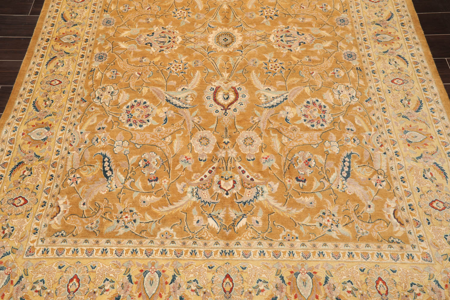 6x9 Caramel, Gold, Beige Color Hand Knotted Pak Persian 100% Wool Traditional Oriental Rug