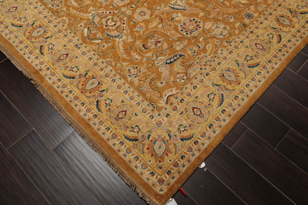 6x9 Caramel, Gold, Beige Color Hand Knotted Pak Persian 100% Wool Traditional Oriental Rug