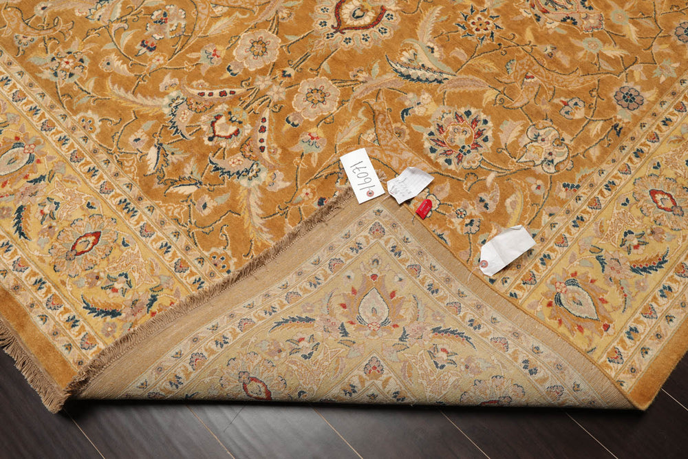 6x9 Caramel, Gold, Beige Color Hand Knotted Pak Persian 100% Wool Traditional Oriental Rug