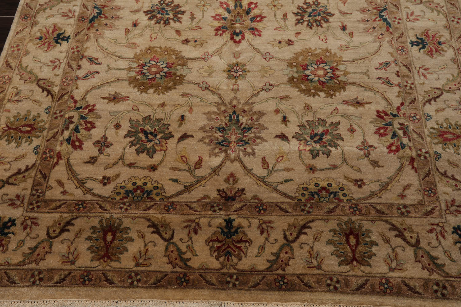 6x9 Beige, Brown, Tan Color Hand Knotted Agra 100% Wool Traditional Oriental Rug