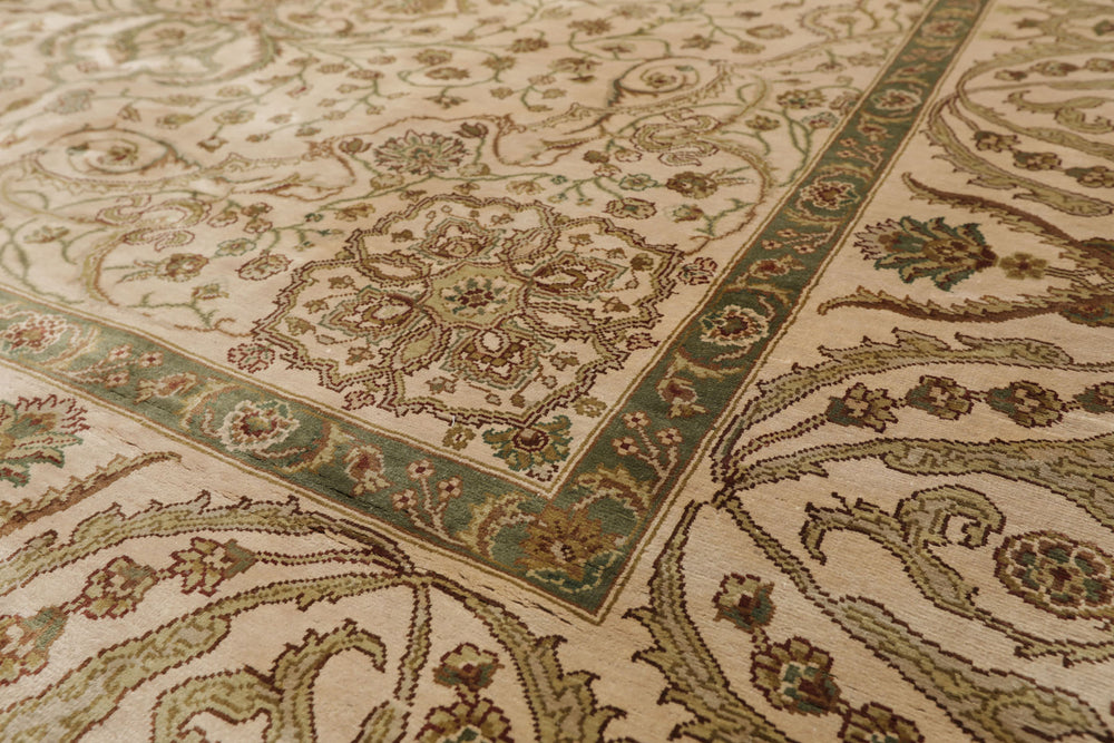 6x9 Beige, Brown, Multi Color Hand Knotted  100% Wool Traditional Oriental Rug