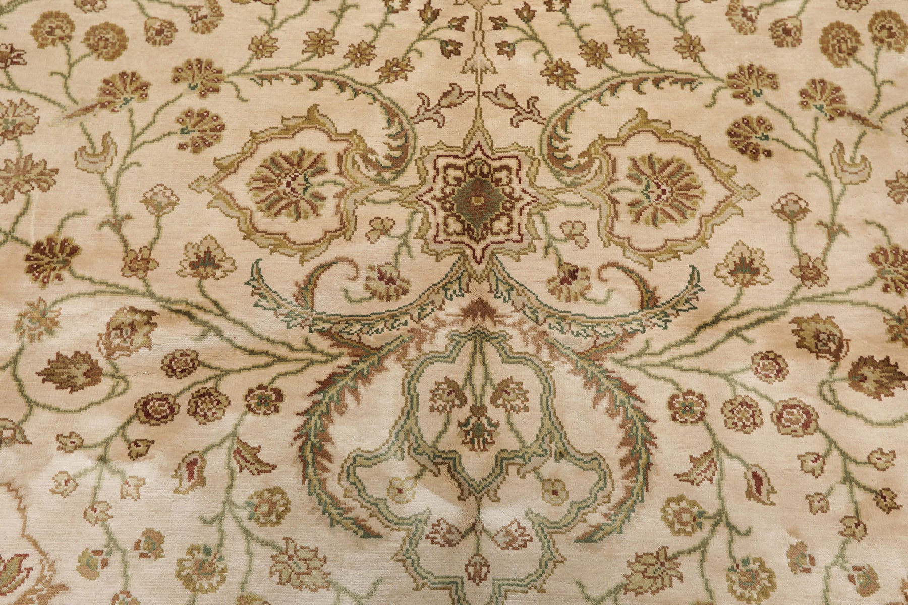 6x9 Beige, Brown, Multi Color Hand Knotted  100% Wool Traditional Oriental Rug