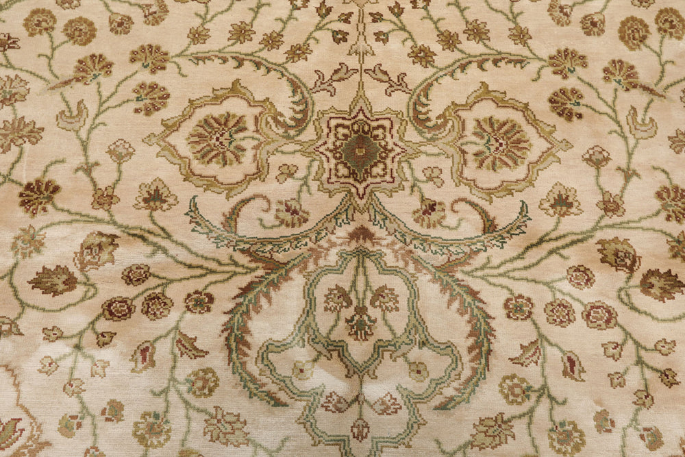 6x9 Beige, Brown, Multi Color Hand Knotted  100% Wool Traditional Oriental Rug