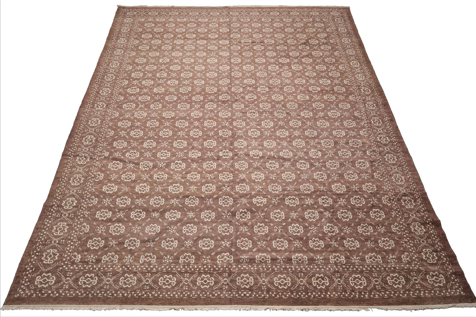 9x12 Brown, Beige, Color Hand Knotted  Wool Traditional Oriental Rug