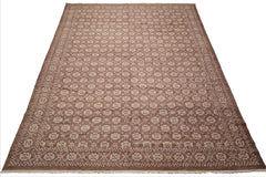9x12 Brown, Beige, Color Hand Knotted  Wool Traditional Oriental Rug