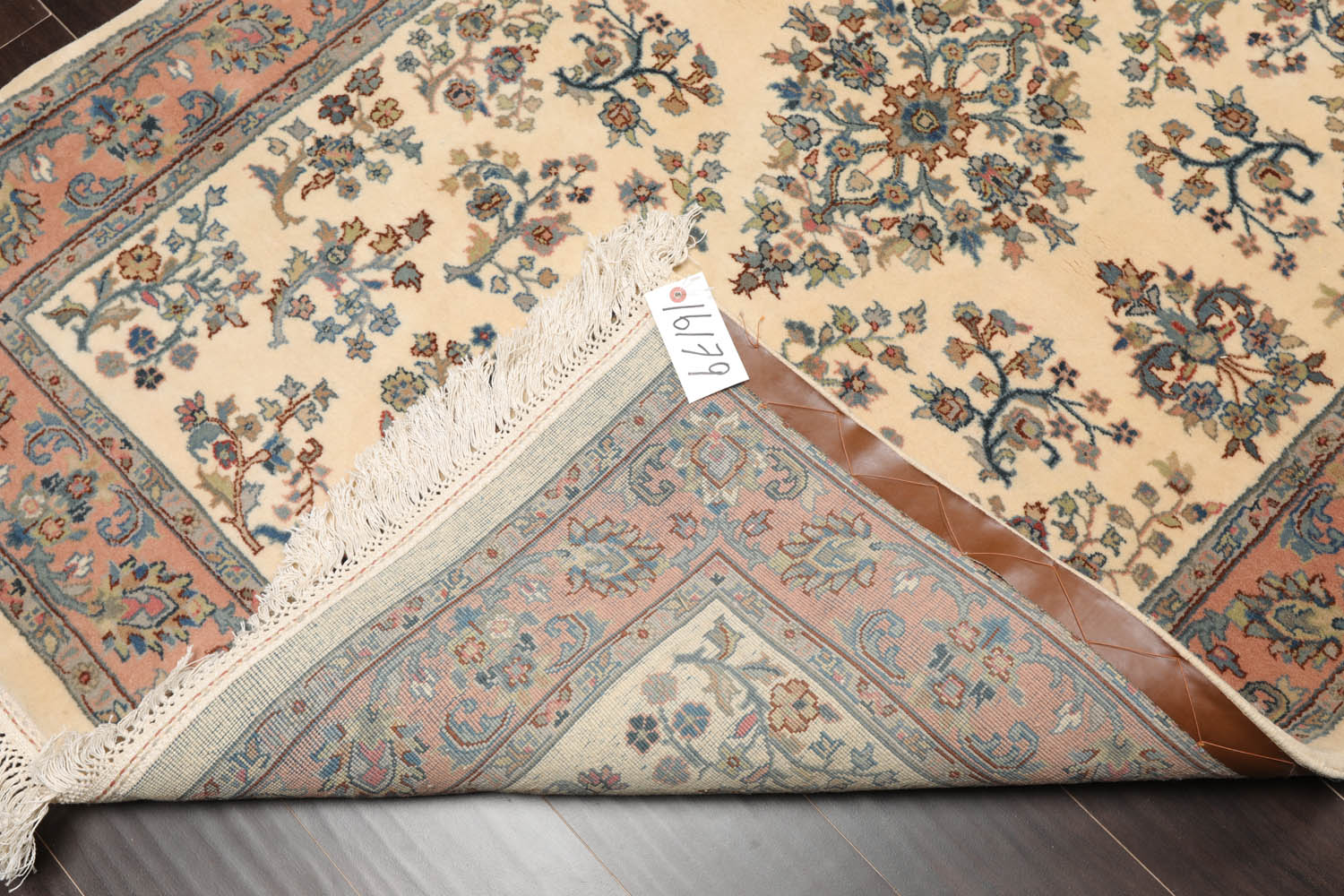 4x6 Ivory, Rose, Blue Color Hand Knotted Kerman 100% Wool Traditional Oriental Rug