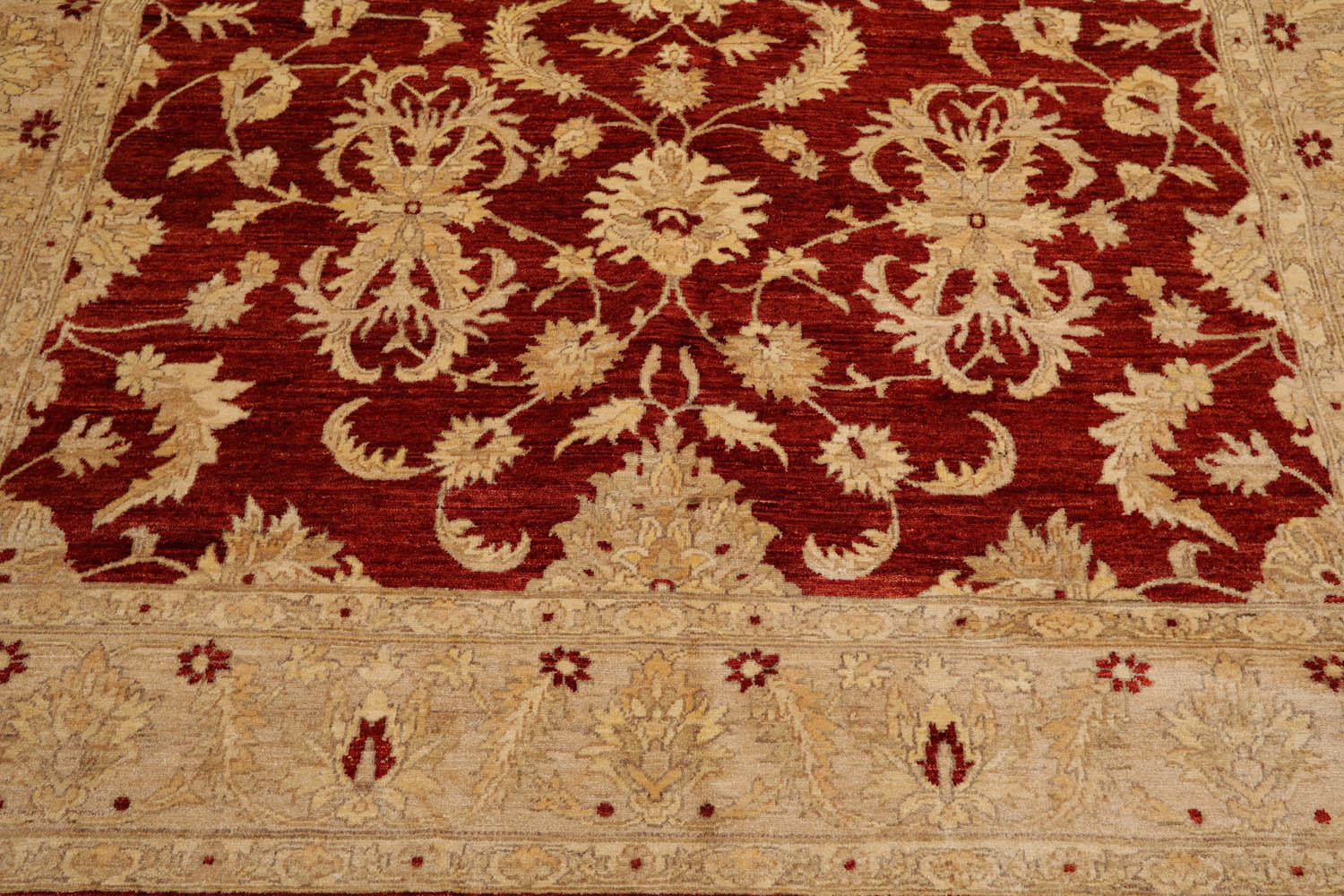 8x10 Rust, Tan, Light Gold Color Hand Knotted Chobi Peshawar 100% Wool Traditional Oriental Rug
