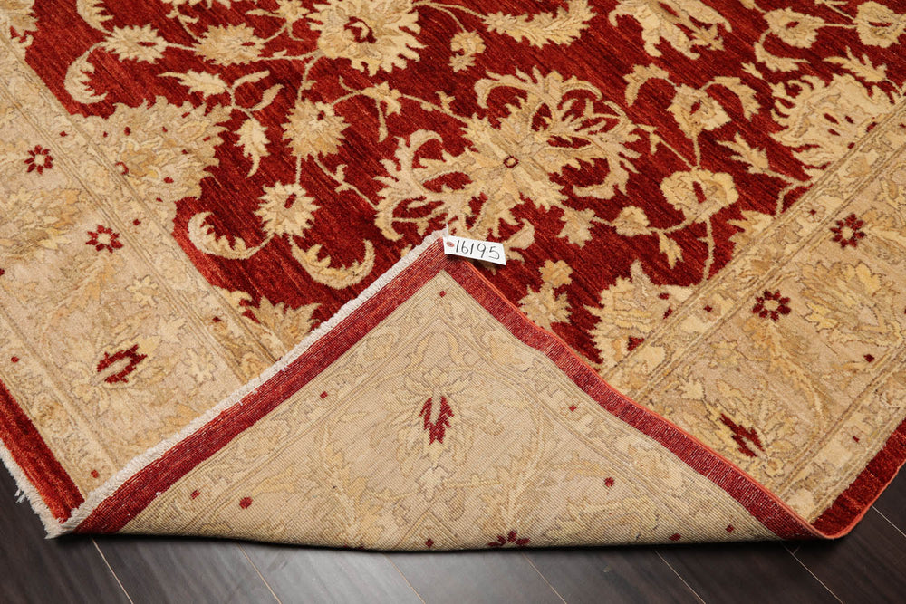 8x10 Rust, Tan, Light Gold Color Hand Knotted Chobi Peshawar 100% Wool Traditional Oriental Rug