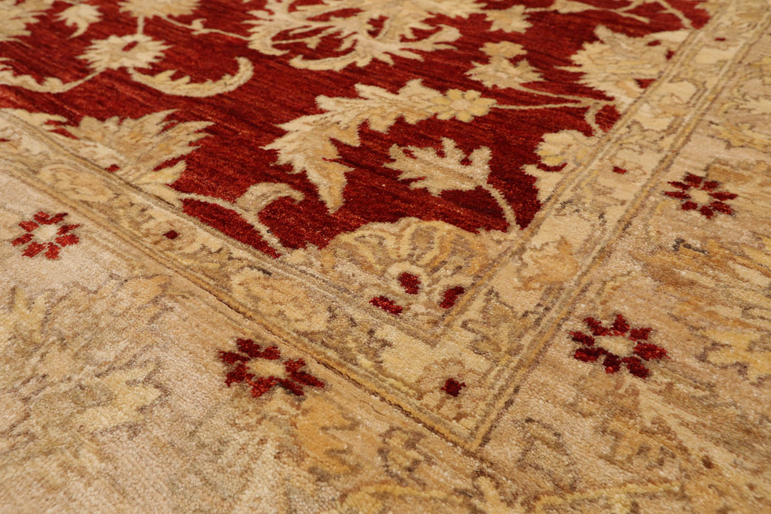 8x10 Rust, Tan, Light Gold Color Hand Knotted Chobi Peshawar 100% Wool Traditional Oriental Rug