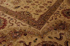 8x10 Gold, Tan, Rust Color Hand Knotted Agra 100% Wool Traditional Oriental Rug
