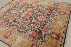 Multi Size Brown Mustard Beige Color Hand Knotted William Morris Wool  Oriental Rug