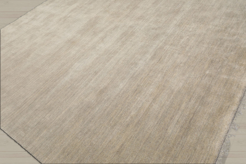 Multi Size Mossy Gray Color Hand Knotted  Wool Modern Oriental Rug
