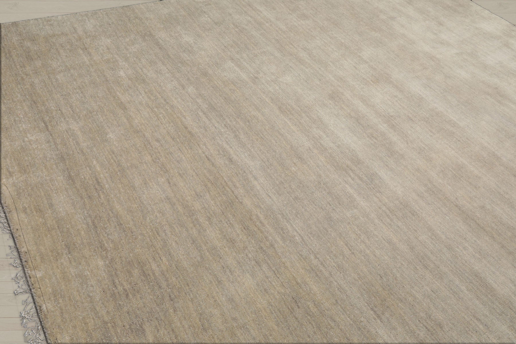 Multi Size Mossy Gray Color Hand Knotted  Wool Modern Oriental Rug