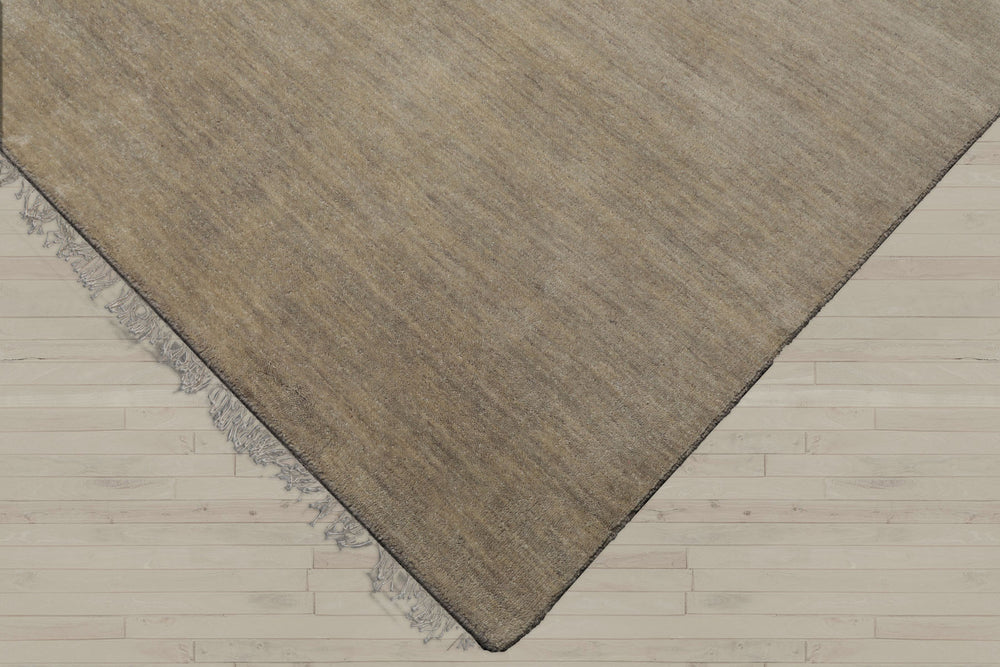 Multi Size Mossy Gray Color Hand Knotted  Wool Modern Oriental Rug
