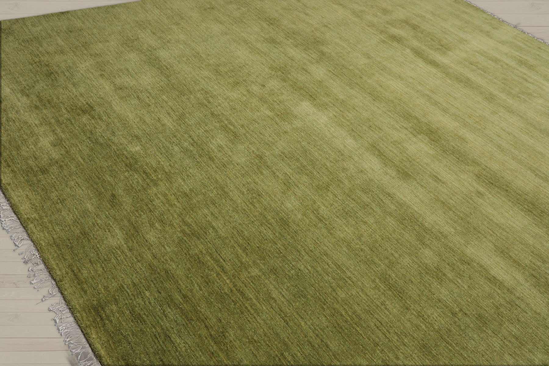 Multi Size Green Color Hand Knotted  Wool Modern Oriental Rug
