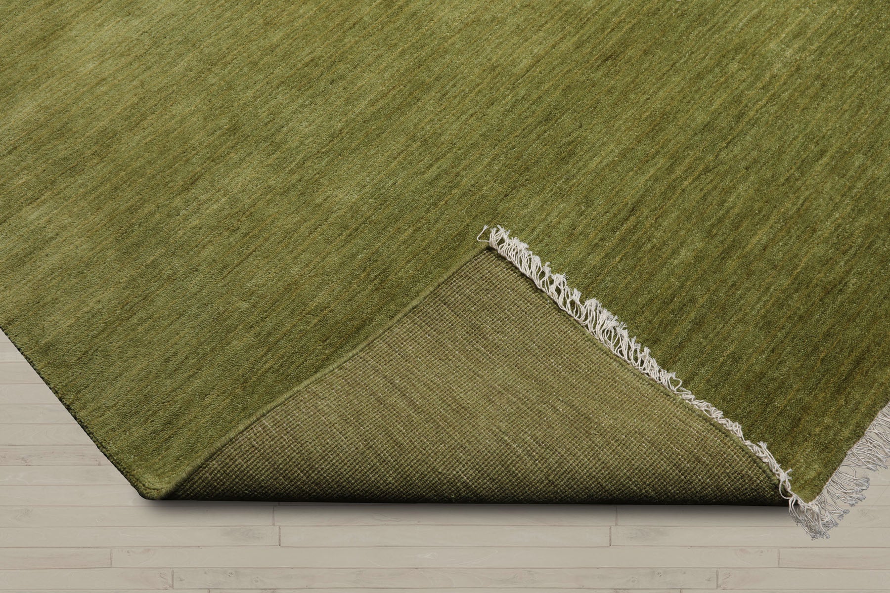 Multi Size Green Color Hand Knotted  Wool Modern Oriental Rug